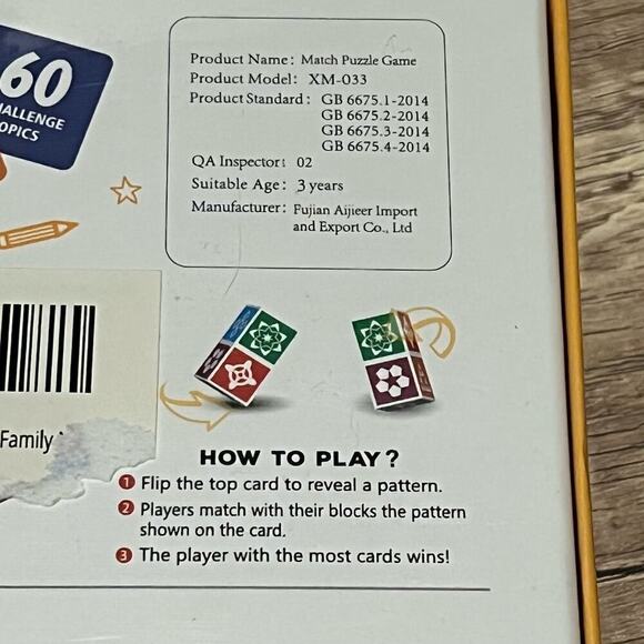 Match Puzzle Game Matching for Kids and Family Night Age 3+ Christmas Gift Baby - Picture 3 of 7